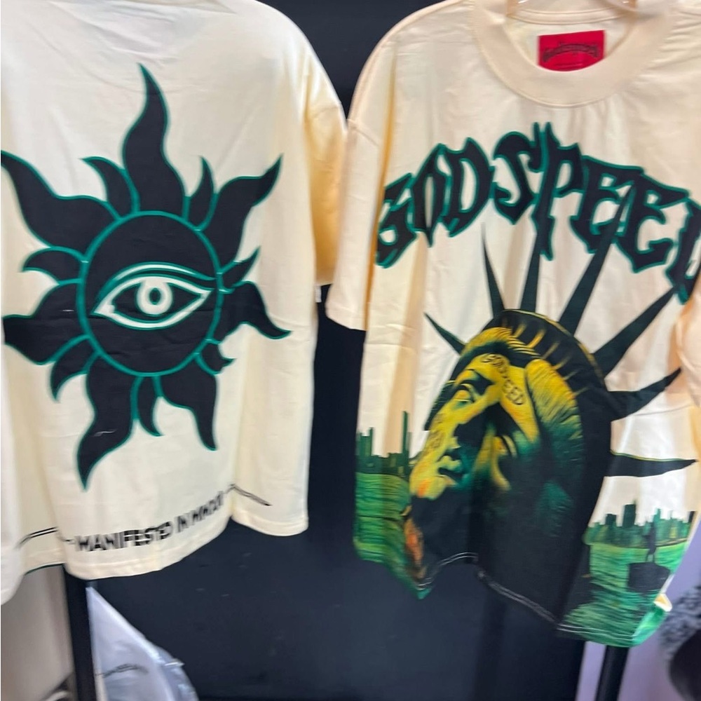 Graphic T-Shirts with Eye and Statue of Liberty Designs